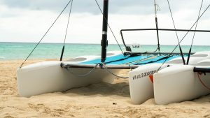 Catamaran ready for a customized adventure with Playa del Carmen boat rentals